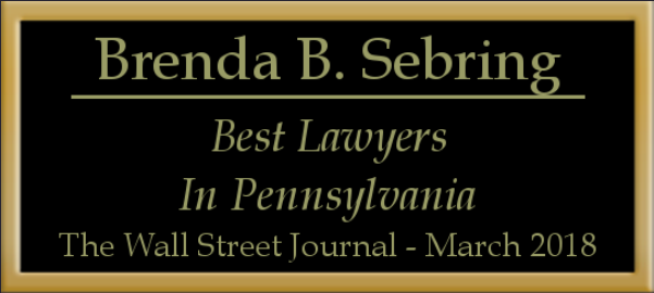 Brenda B. Sebring Best Lawyers in Pennsylvania Wall Street Journal March 2018