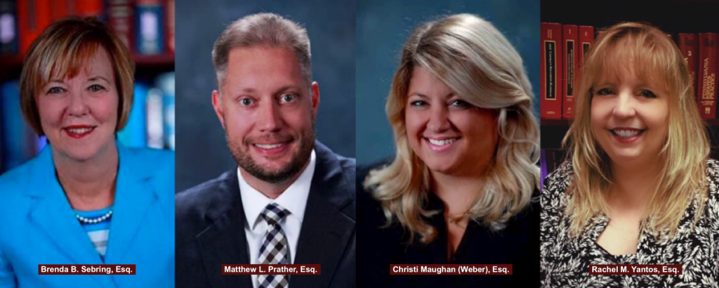 Brenda B. Sebring, Esq., Matthew L. Prather, Esq., Christi Maughan (Weber), Esq., Rachel M. Yantos, Esq.